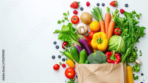 Fresh vegetables on a white background