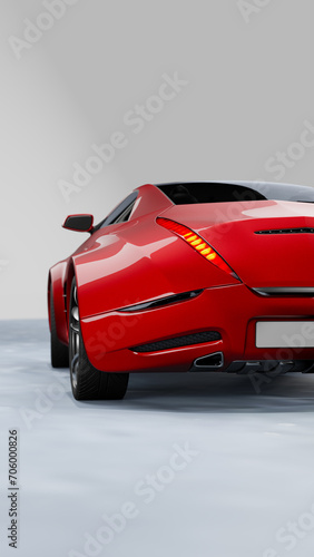 Modern unbranded red sports car © -Misha
