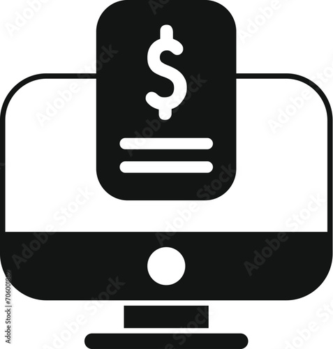 Online money support icon simple vector. Pandemic grant. Federal budget help