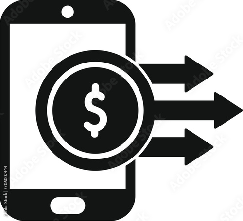 Send money online smartphone icon simple vector. Grant company. Social deal online