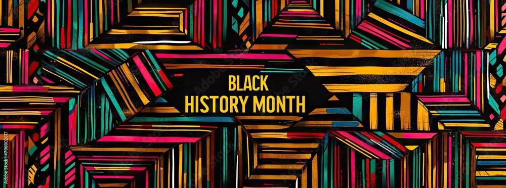 black history month logo Generative AI - obrazy, fototapety, plakaty 
