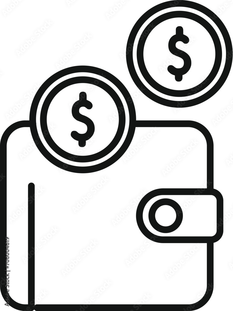 Obraz premium Money wallet support icon outline vector. Help finance online. Grant subsidy