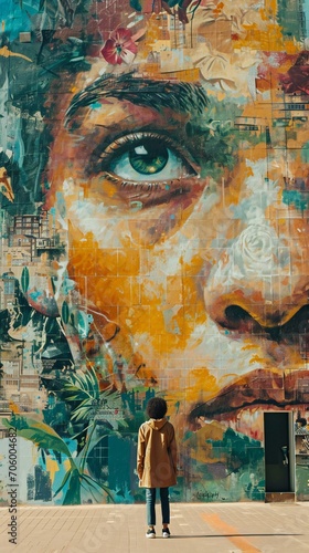 Gazing Upon a Giant Mural of Artistic Expression