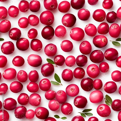 Vibrant and juicy ripe cranberry fruit isolated on clean white background   high quality image