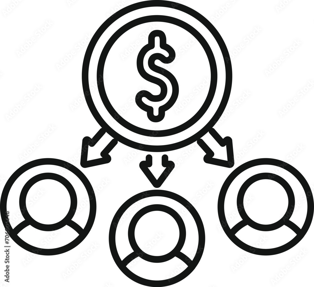Federal pay help icon outline vector. Support finance. Money hand charity Federal pay help icon outline vector. Support finance. Money hand charity