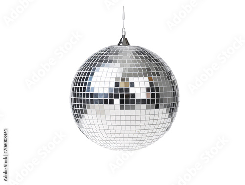 a disco ball with a chain