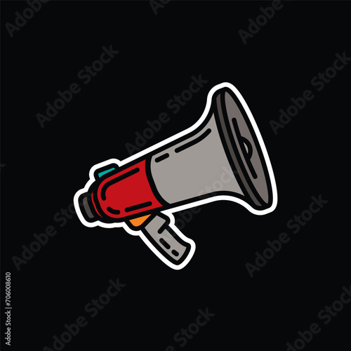 Original vector illustration. The contour icon of the speaker. A design element.