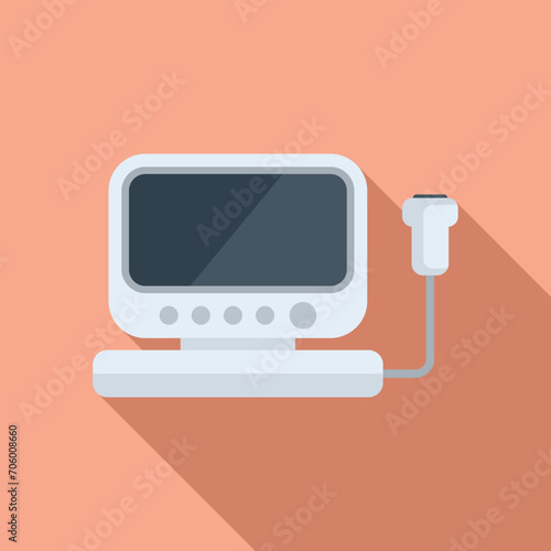 Sonograph icon flat vector. Clinic device. Doctor ultra sound
