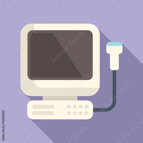 Monitor sonograph icon flat vector. Ultrasonic doctor. Test pregnancy health