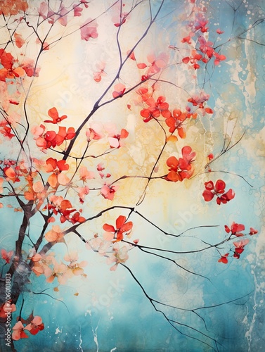 Spring Blossoms: Abstract Nature, Vintage Art Print