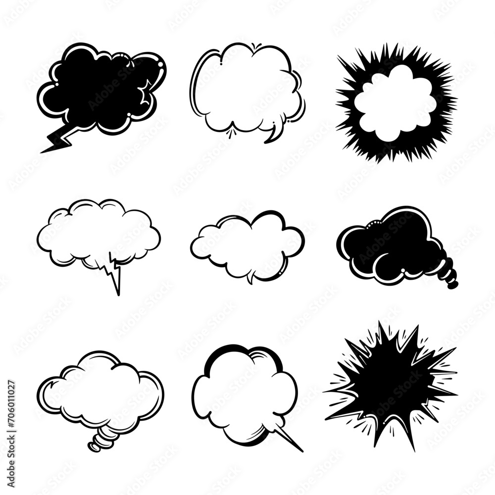 Comic bubbles for design purposes Comic bubbles for design purposes