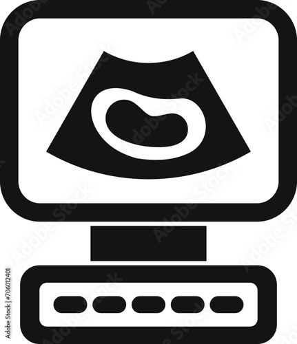 Exam cardiac ultra sound icon simple vector. Medical diagnosis. Health exam