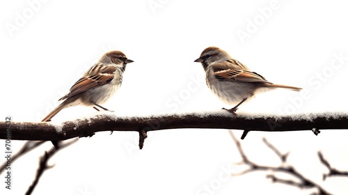 sparrow on white background © Faisal