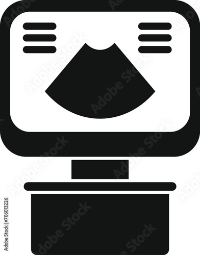 Cardio exam checkup icon simple vector. Device sonograph. Woman pregnant