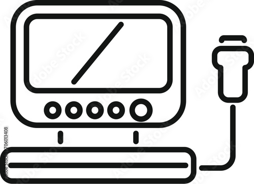 Sonograph analysis icon outline vector. Device diagnosis. Ultra sound