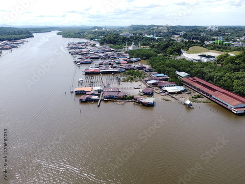 Bandar Seri Begawan in Brunei is a beautiful and harmonious Asian nation, situated on the northern coast of Borneo in the South China Sea. The purest air, immaculate coastline, lush rainforest. photo