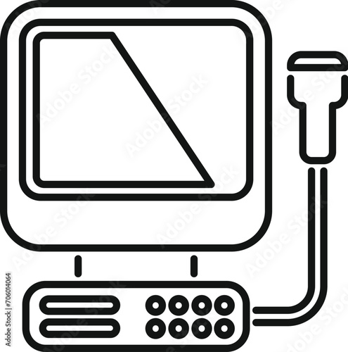 Ultra sound device icon outline vector. Ultrasonic diagnosis. Doctor woman pregnant