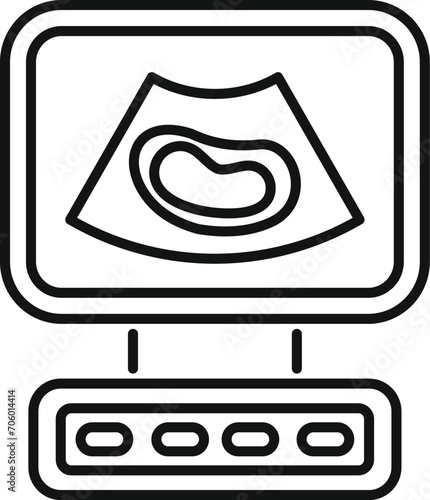 Sonogram healthcare icon outline vector. Device ultra sound. Test woman