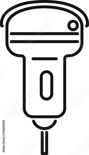 Cardiac exam icon outline vector. Sonograph clinic. Doctor device