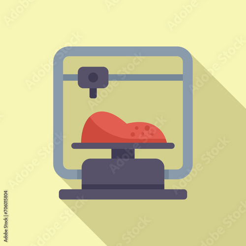 Bioprinting organ icon flat vector. Liver organ. Future dna monitor