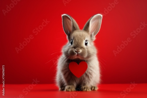 Cute bunny for advertising. Background with selective focus and copy space © top images