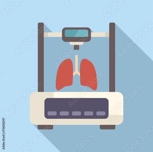 Organ printer bioprinting icon flat vector. Organ monitor. Cellular future