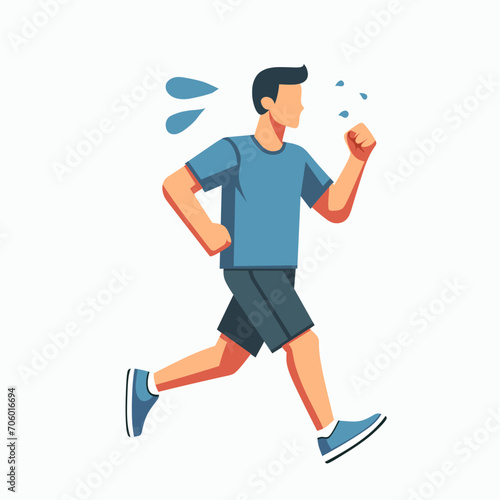 Man running vector illustration flat design