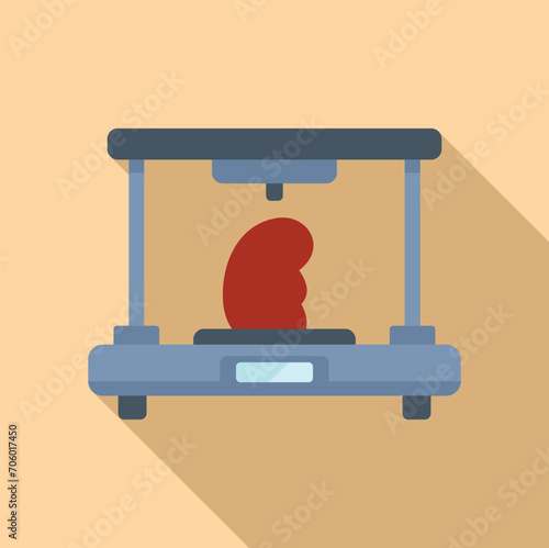 Organ science surgery icon flat vector. Computer future. Inkjet monitor