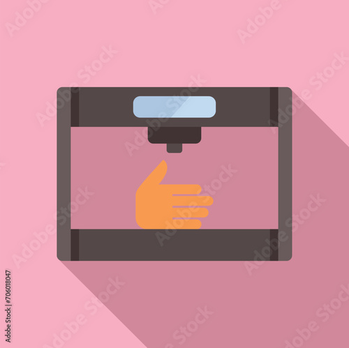 Hand bioprinting icon flat vector. Medical organ scientific. Future dna