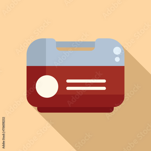 Transplant box icon flat vector. Medica organ. Bioprinting science