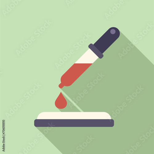 Science medical blood dropper icon flat vector. Future dna. Human healthcare