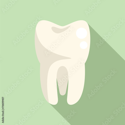 Tooth transplant icon flat vector. Bioprinting anatomy. Future bio monitor
