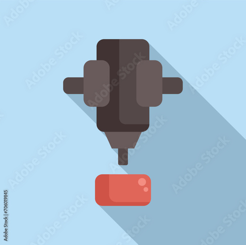 Monitor bioprinting icon flat vector. Computer science. Medical care