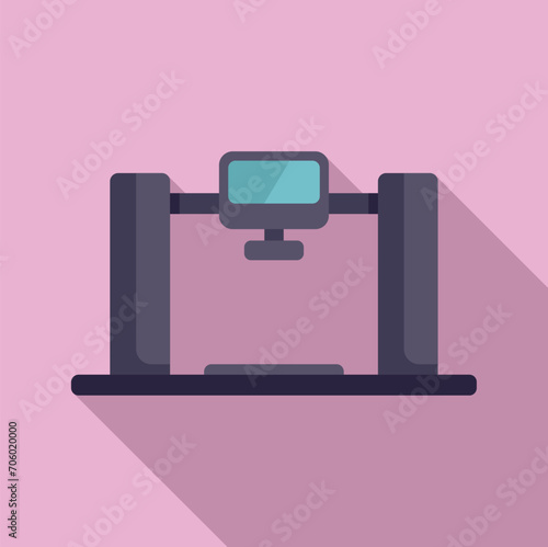 Modern medical printer icon flat vector. Science bioprinting. Cellular future