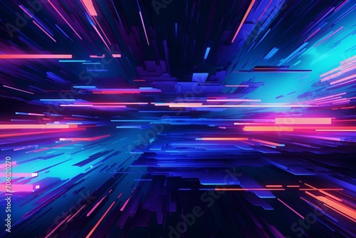 Abstract background with distorted glitch effect. Futuristic design with cyberpunk aesthetic and neon colors. Generative AI