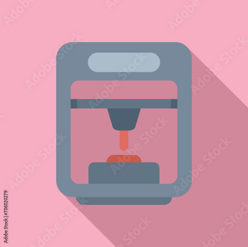 Monitor bioprinting icon flat vector. Eye future. Organ medical printing