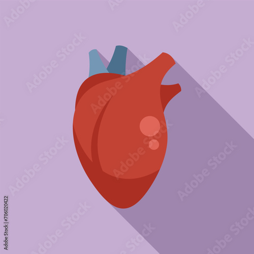Structure heart transplant icon flat vector. Medical bioprinting. Organ science