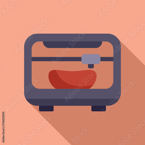 Structure printing organ icon flat vector. Future medicine. Cellular dna