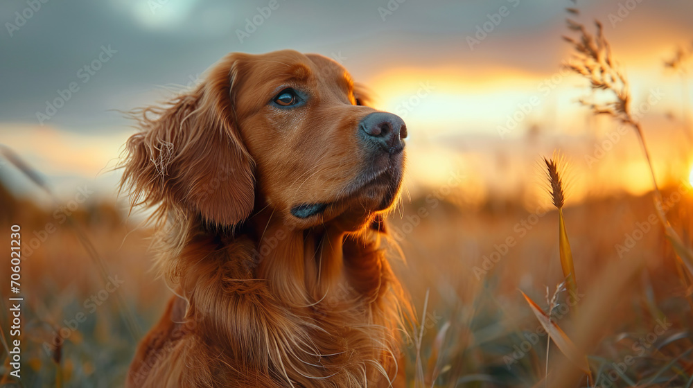 Obraz premium golden retriever in the field