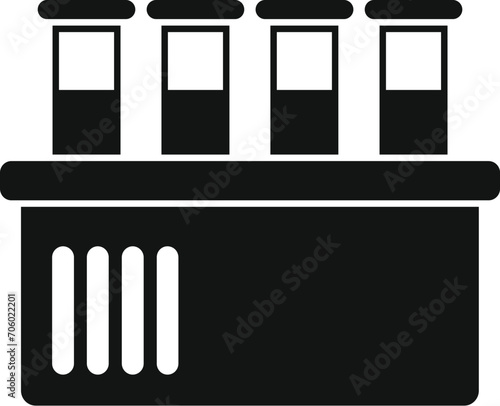 Test tubes blood icon simple vector. Bioprinting medicine. Medical health