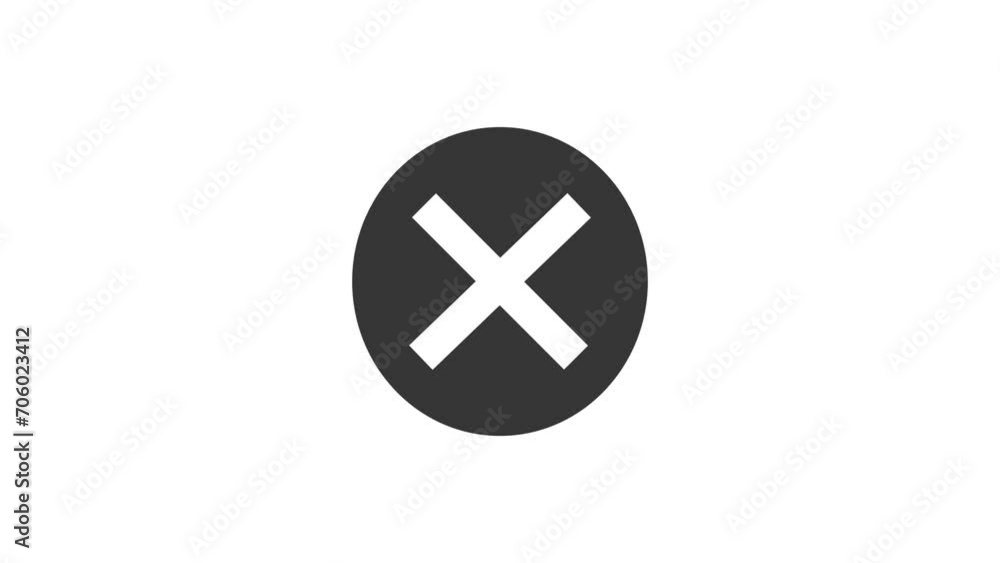 looping wrong symbol icon, inaccurate icon, false symbol footage animation motion graphic design looping wrong symbol icon, inaccurate icon, false symbol footage animation motion graphic design