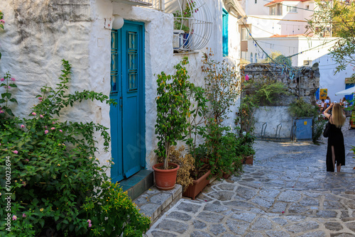 Old town with houses in Greek style. Background with selective focus and copy space © Iurii Gagarin