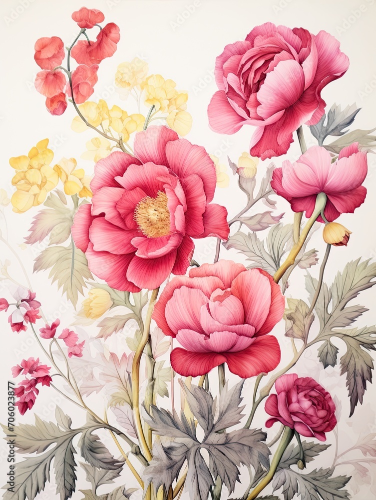 Vintage Florals: Watercolor Delights for Vintage Landscape enthusiasts