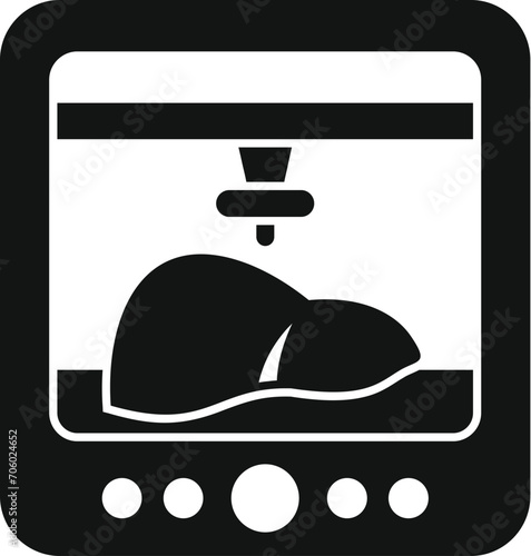 Liver printing box icon simple vector. Medical bio science. Future dna