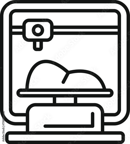 Bioprinting organ icon outline vector. Liver organ. Future dna monitor