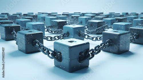 Immutable Chain. series of interconnected blocks, each representing a secure and unalterable link in the blockchain