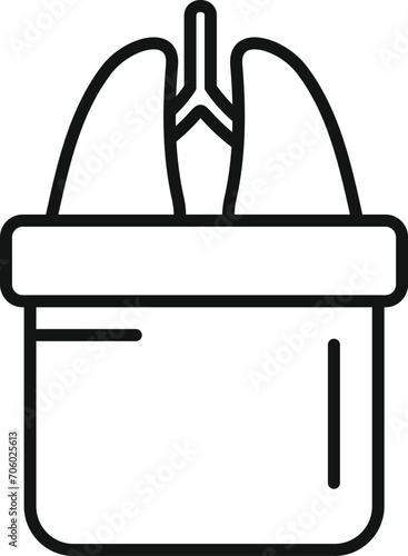 Lungs bioprinting icon outline vector. Future dna medicine. Medical organ