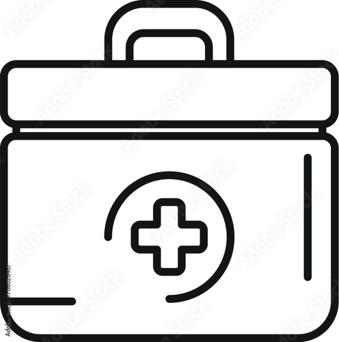 Medical box aid icon outline vector. Organ heart. Future monitor