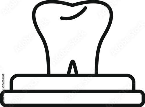 Tooth bioprinting icon outline vector. Human machine. Future health dna