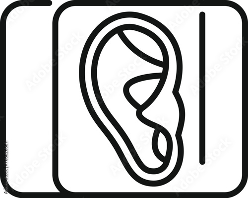 Ear bioprinting icon outline vector. Medical science. Organ transplant
